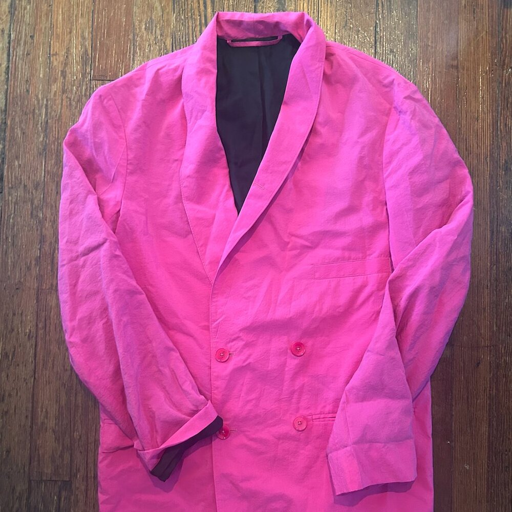Lemaire pink silk suit jacket